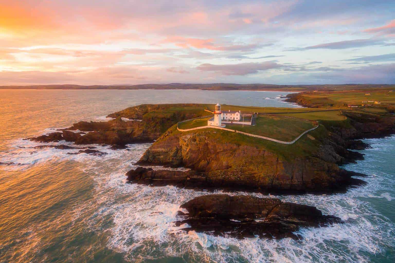 Galley Head Lighthouse West Cork Ireland at sunset, sunset cork, west cork sunset, Galley head Lighthouse, lighthouse sunset