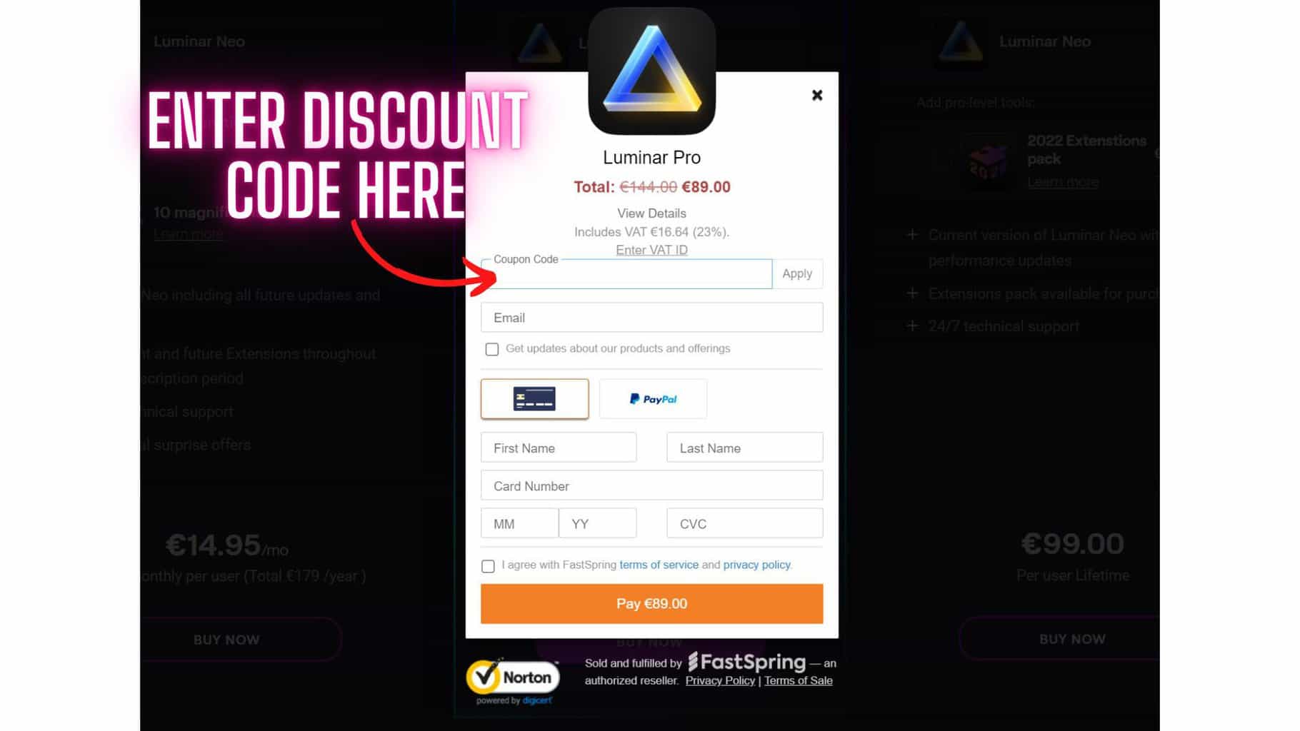 Luminar Neo discount code and how to enter it