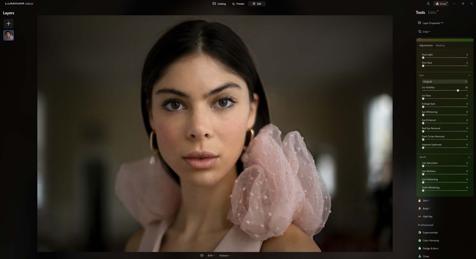 Luminar Neo Review Portrait retouching 