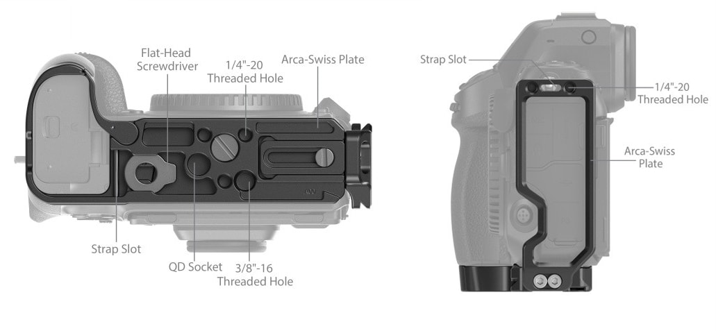 SmallRig Nikon Z8 L Bracket Mounting options