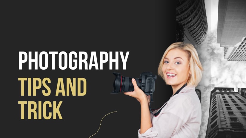 Landscape-Photography-Ireland-tips-and-tricks Woman holding a camera with the words Photography Tips and tricks