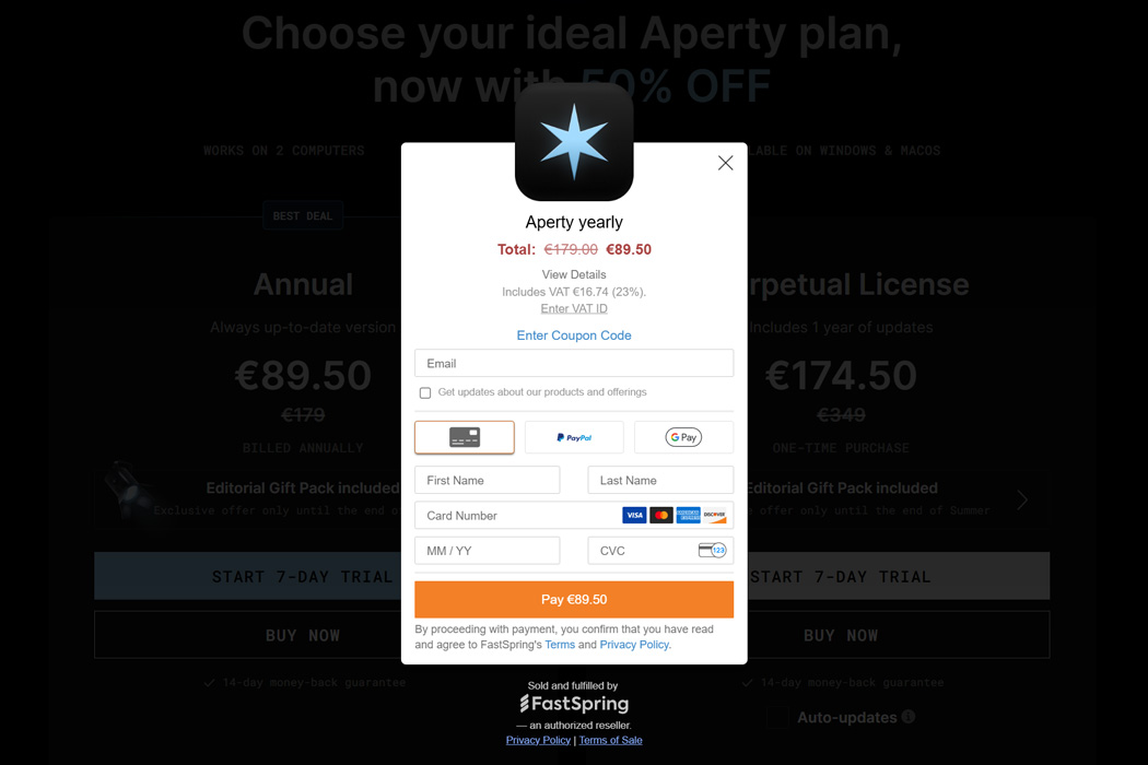 Aperty-before-coupon-applied Aperty yearly price before my discount code is applied.